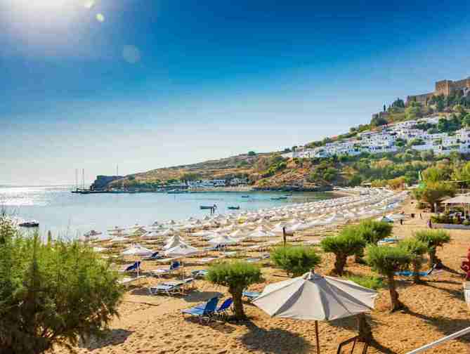 Strand bij Summerland Hotel & Bungalows in Trianda, Griekenland foto 2