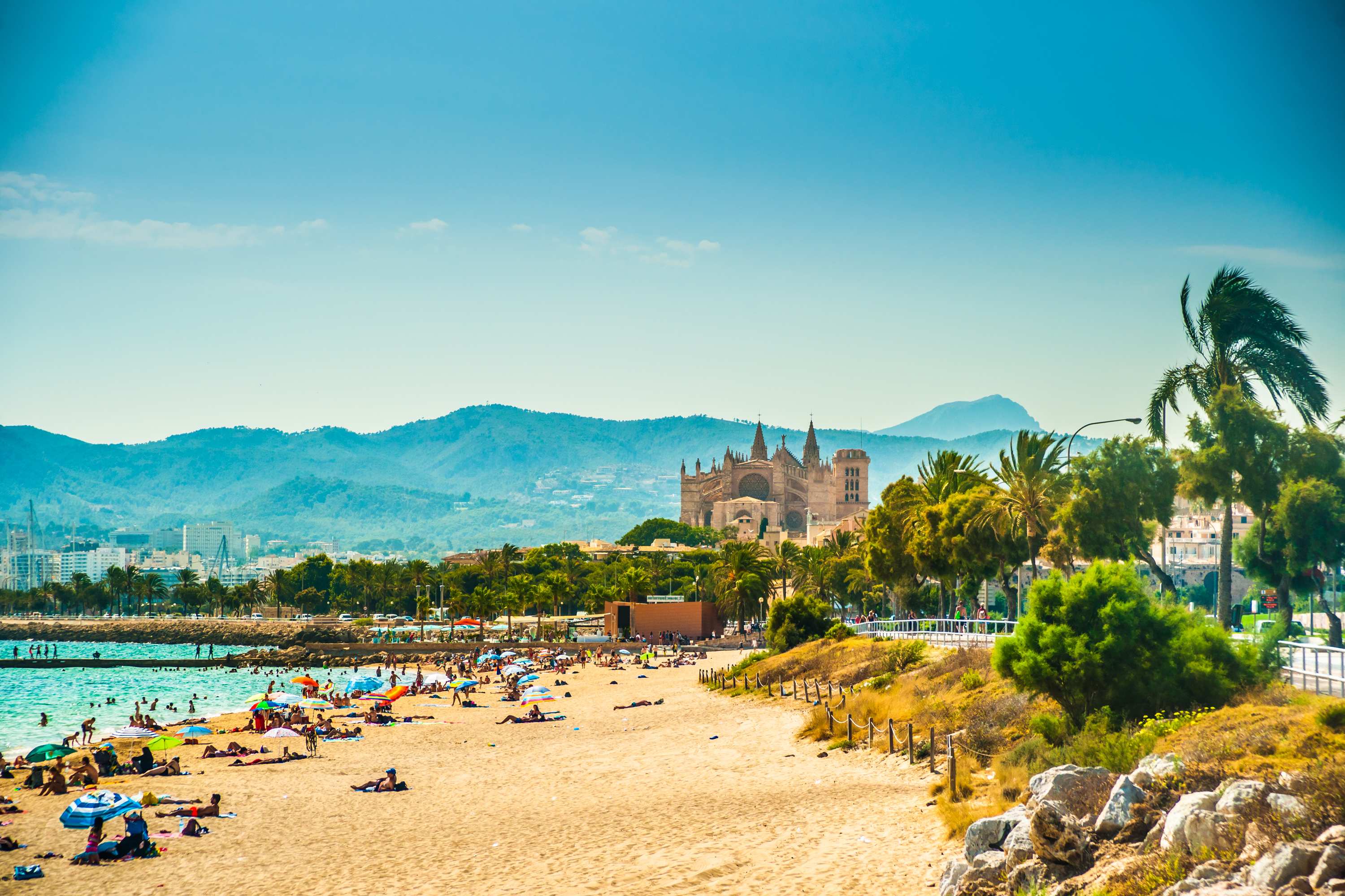 Buitenzijde van het strand bij het Allsun Kontiki Playa Hotel Playa de Palma, Spanje foto 2