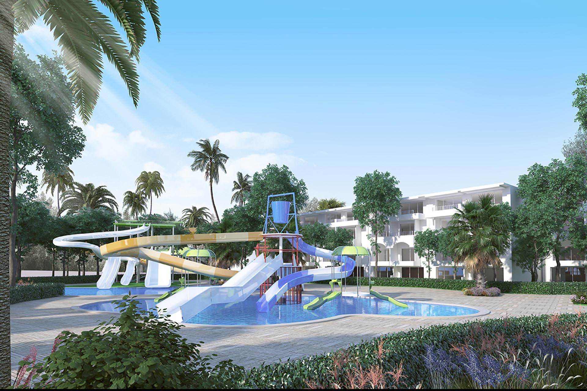 Zwembad met glijbanen van Iberostar Selection Kuriat Palace Hotel in Monastir, Tunesië foto 3