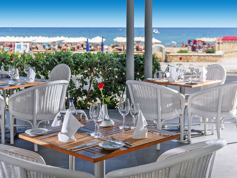 Restaurant in het Aquila Porto Hotel in Rethymnon, Griekenland foto 1