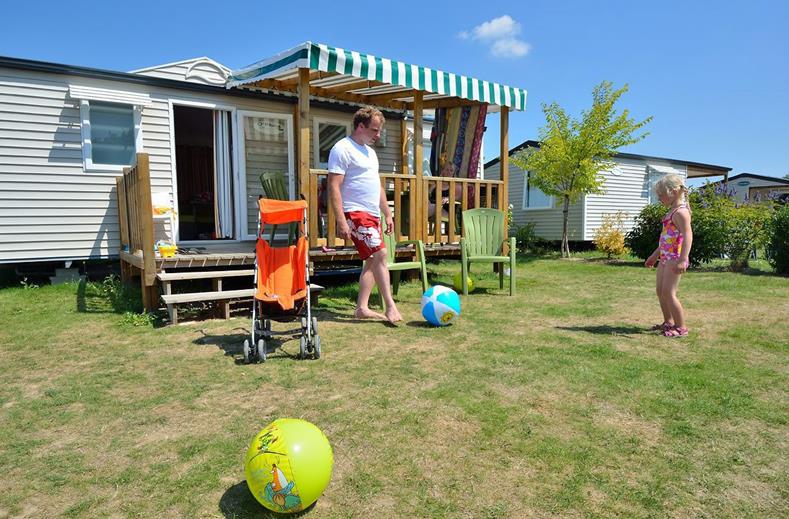 Grasveld bij het Camping Le Pin Parasol Hotel in La Chapelle-Hermier, Frankrijk foto 2