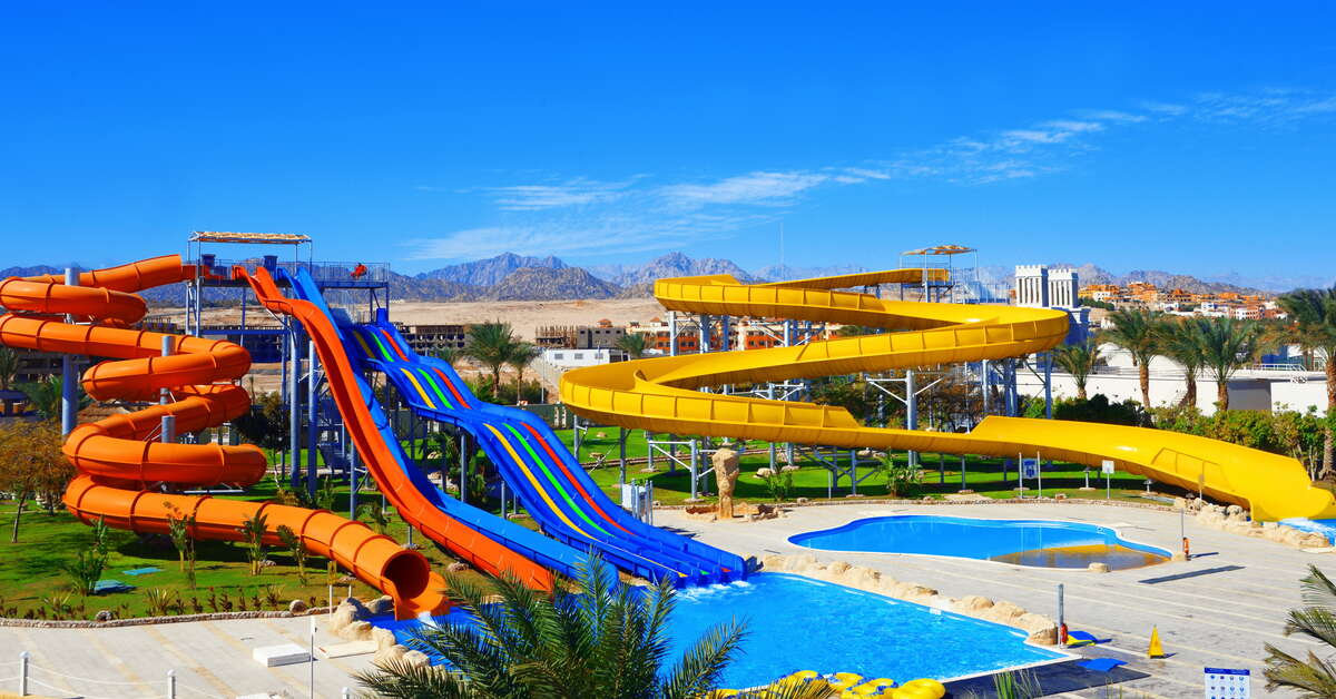 Zwembad met glijbanen van Royal Albatros Moderna Hotel in Sharm El Sheikh, Egypte foto 1