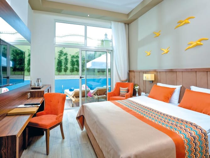 Hotelkamer in Von Golden Beach Resort in Çolakli, Turkije foto 3