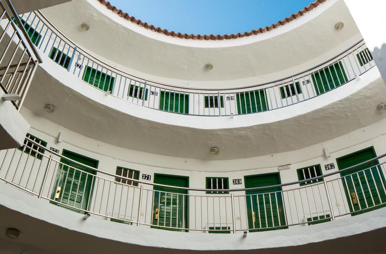 Architectuur van het Appartementen Las Faluas Hotel in Playa del Inglés, Spanje foto 8