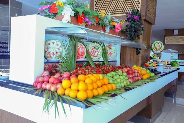 Restaurant in het Eftalia Aqua Resort in Alanya, Turkije foto 3