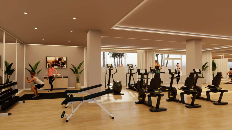 Gym in het Fergus Club Mallorca Waterpark Hotel in Magaluf, Spanje foto 3