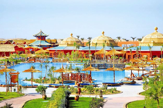Zwembad van Jungle Aqua Park Hotel in Hurghada, Egypte foto 7