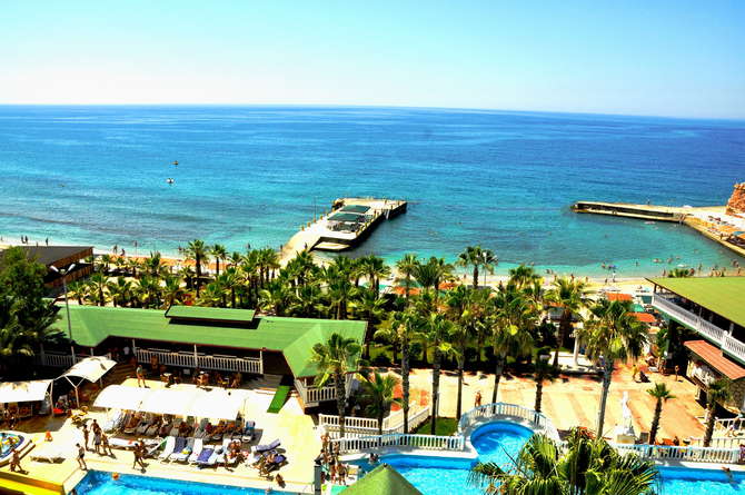 Buitenkant van Sevenseas Palmeras Bay Hotel Alanya, Turkije foto 1
