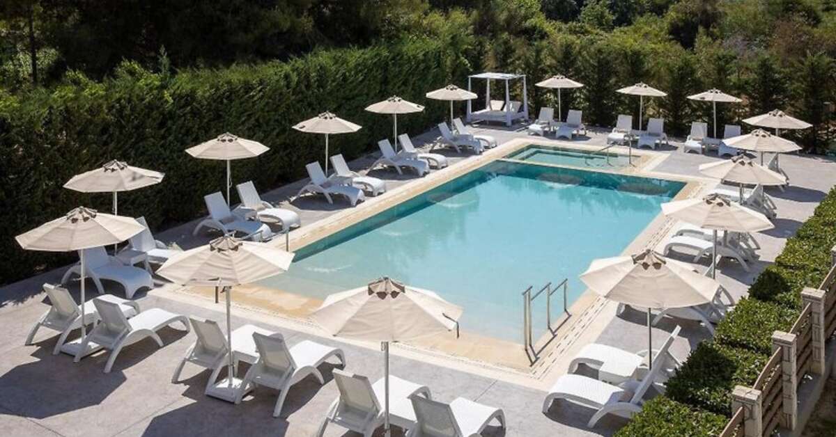 Zwembadzijde bij Marelen Hotel Kalamaki, Griekenland foto 2