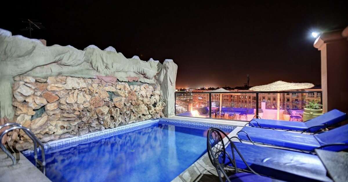 Zwembad van Mont Gueliz Hotel Marrakech, Marokko foto 3