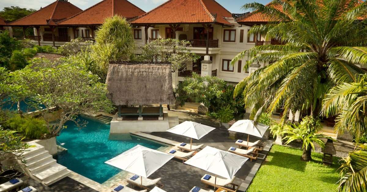 Zwembad van Puri Santrian Hotel Sanur, Indonesie foto 2