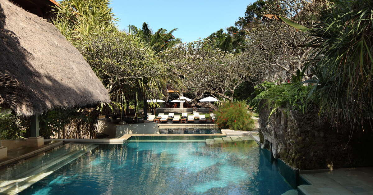 Zwembad van Puri Santrian Hotel Sanur, Indonesie foto 3
