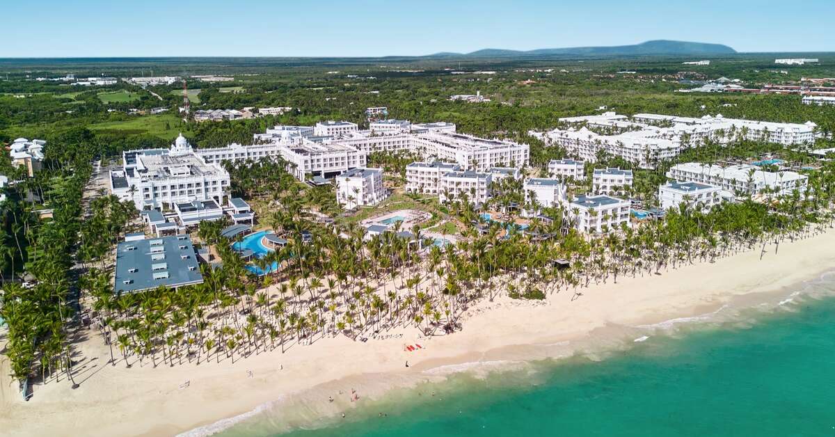 Buitenzijde van het strand bij het Riu Palace Bavaro Hotel in Punta Cana, Dominicaanse Republiek foto 2
