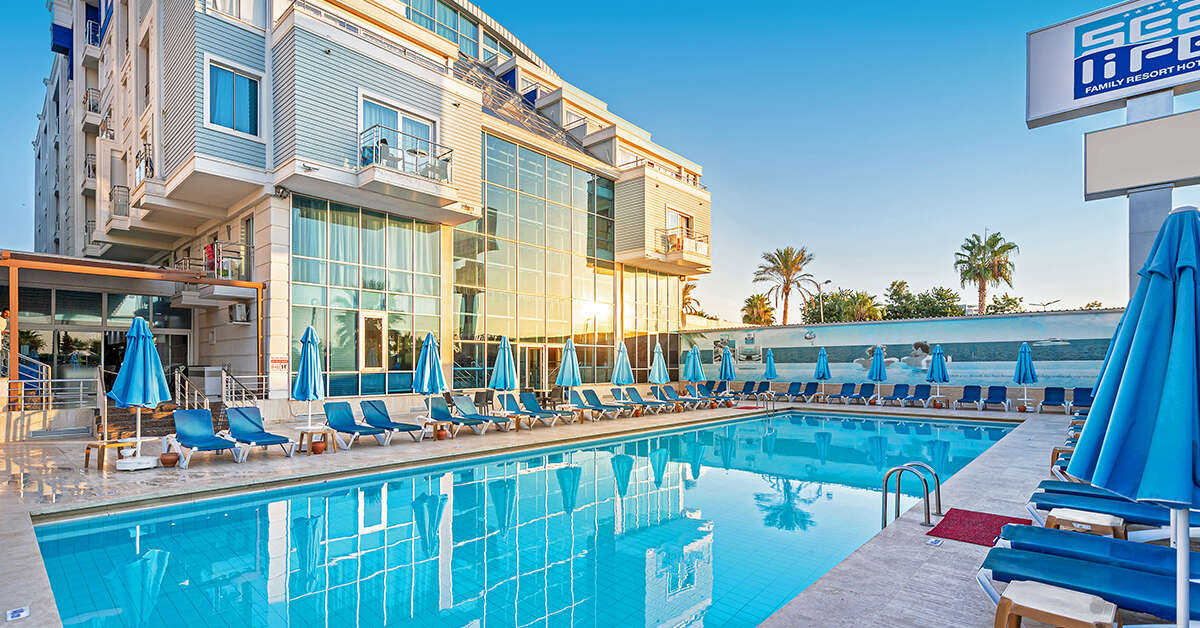Zwembad van Sealife Family Resort in Antalya, Turkije foto 1