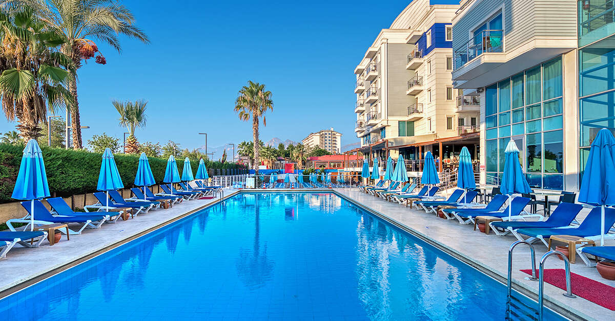 Zwembad van Sealife Family Resort in Antalya, Turkije foto 1