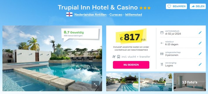 trupial-tnn-hotel-curacao-willemstad-korting