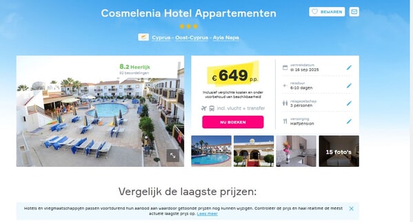 Cosmelenia Hotel: Zonvakantie op Cyprus voor Topprijs!