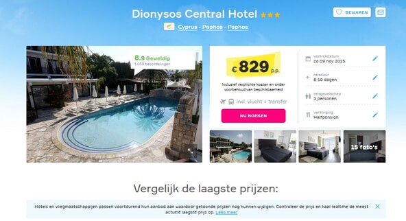 Dionysos Central Hotel: Strandvakantie Cyprus!