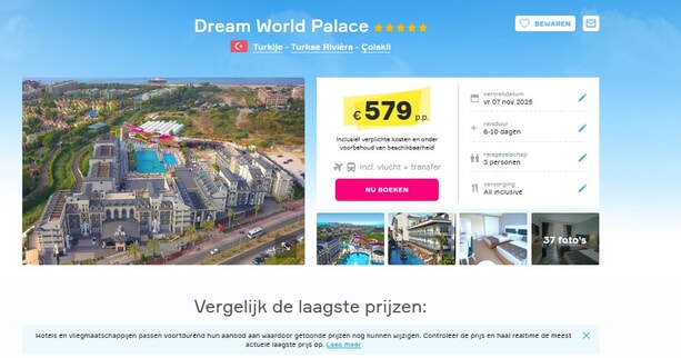 Dream World Palace: Luxe Vakantiedeal Turkije!!
