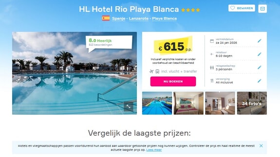 HL Hotel Rio Playa Blanca: Top Vakantiedeal Lanzarote!