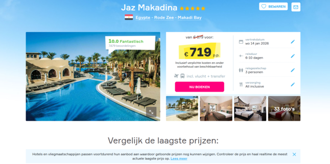Jaz Makadina luxe vakantiedeal Egypte