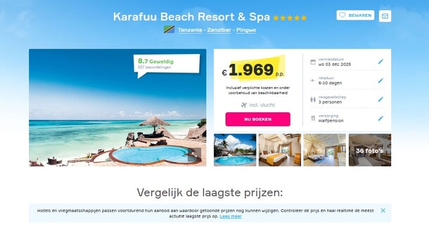 Karafuu Beach Resort Zanzibar: Luxe & Strandvakantie Deal
