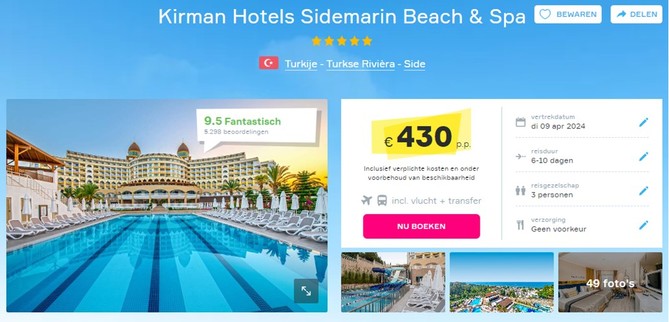 kirman-hotels-sidemarin-beach-spa-side-turkije-korting