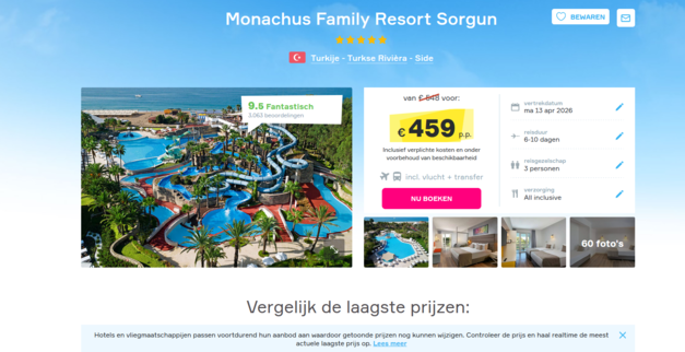 Monachus Family Resort Sorgun: Vakantiedeal Side