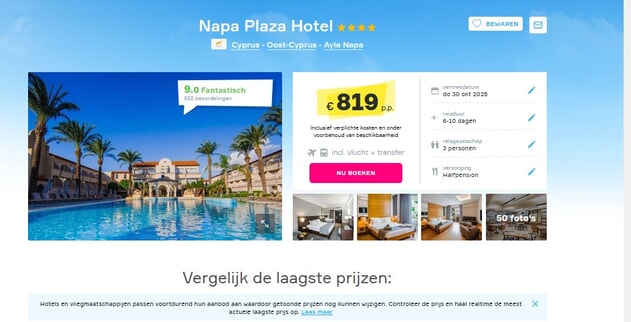 Napa Plaza Hotel: Exclusieve Vakantiedeal Cyprus!