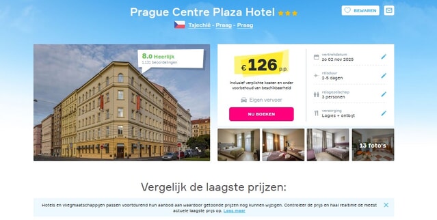 Prague Centre Plaza Hotel: Comfortabele Vakantiedeal Praag!