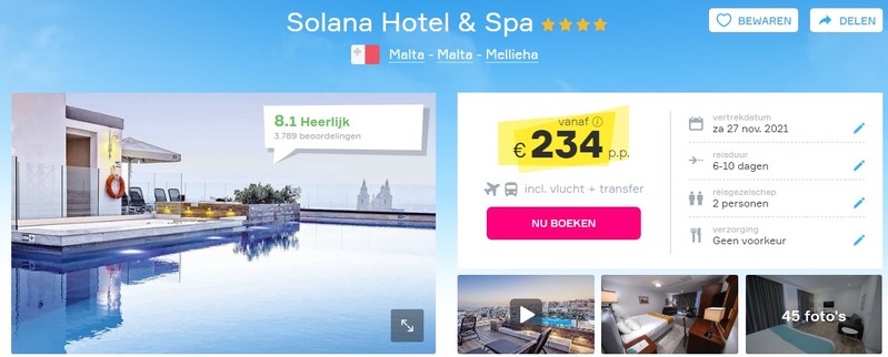 Solana Hotel & Spa: Luxe Vakantiedeal Malta!