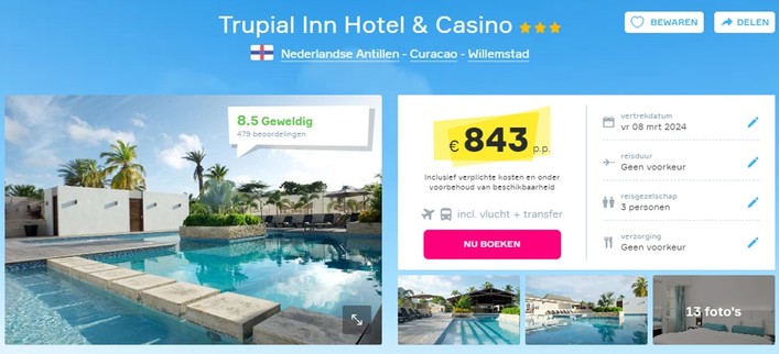 trupial-tnn-hotel-curacao-willemstad-korting